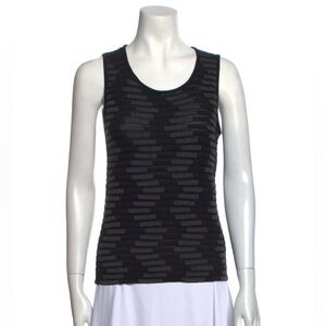 Armani Collezioni Black and Gray Patterned Tank Top